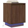 Stylish Bedside Cabinets with LED Lights - 2 pcs Brown Oak | HipoMarke