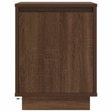 Stylish Bedside Cabinets with LED Lights - 2 pcs Brown Oak | HipoMarke