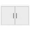 White Garage Wall Cabinets - 2 pcs Engineered Wood Storage