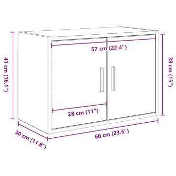 White Garage Wall Cabinets - 2 pcs Engineered Wood Storage