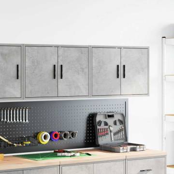 Garage Wall Cabinets - 2 pcs Concrete Grey Engineered Wood