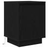 Stylish Black Bedside Cabinets with LED Lights - 2 pcs