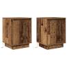 Stylish Bedside Cabinets with LED Lights - 2 pcs Old Wood