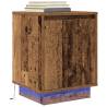 Stylish Bedside Cabinets with LED Lights - 2 pcs Old Wood