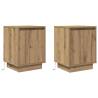 Stylish Bedside Cabinets with LED Lights - Artisan Oak