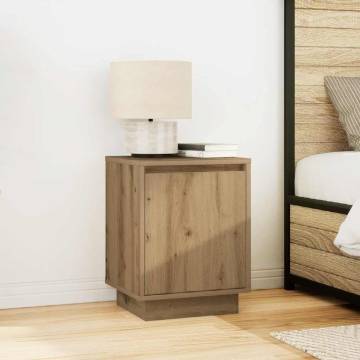 Stylish Bedside Cabinets with LED Lights - Artisan Oak