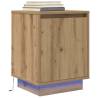 Stylish Bedside Cabinets with LED Lights - Artisan Oak