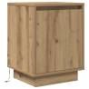 Stylish Bedside Cabinets with LED Lights - Artisan Oak