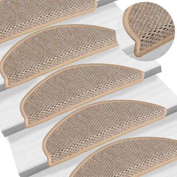 Stair Mats Self-Adhesive Sisal-Look 30 pcs - Light Beige