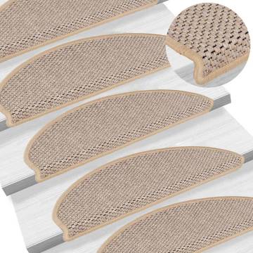 Stair Mats Self-adhesive Sisal-Look - 30 pcs Light Beige