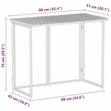 Folding Garden Table Brown 90x51x75 cm | Hipomarket