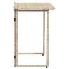 Folding Garden Table Beige 90x51 cm - Poly Rattan