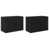 Garage Wall Cabinets - 2 pcs Black Engineered Wood