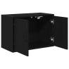 Garage Wall Cabinets - 2 pcs Black Engineered Wood