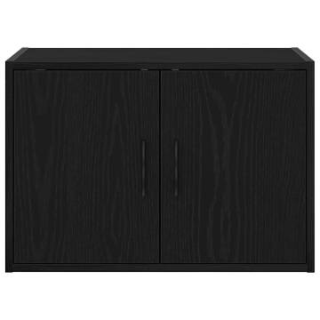 Garage Wall Cabinets - 2 pcs Black Engineered Wood