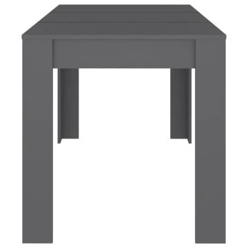 Grey Dining Table 140x74.5 cm - Stylish Engineered Wood Design