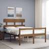 Bed Frame with Headboard Honey Brown 140x200 cm Solid Wood Colour honey brown Size 140 x 200 cm Model high 