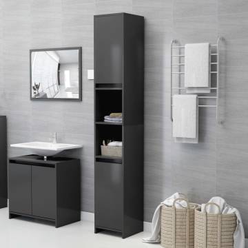 Stylish Grey Bathroom Cabinet - 30x30x183.5 cm | Hipo Market