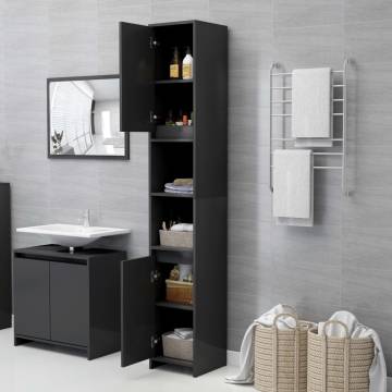 Stylish Grey Bathroom Cabinet - 30x30x183.5 cm | Hipo Market