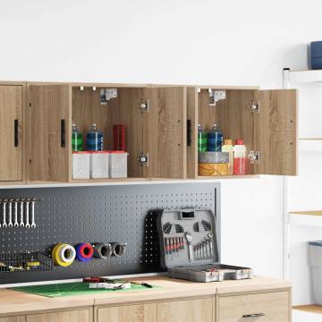 Garage Wall Cabinets - 2 pcs Sonoma Oak | HipoMarket