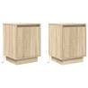 Modern Bedside Cabinets with LED Lights - Sonoma Oak - 2 pcs