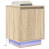 Modern Bedside Cabinets with LED Lights - Sonoma Oak - 2 pcs