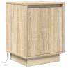 Modern Bedside Cabinets with LED Lights - Sonoma Oak - 2 pcs