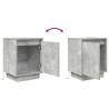 Stylish Bedside Cabinets with LED Lights | 2 pcs Concrete Grey