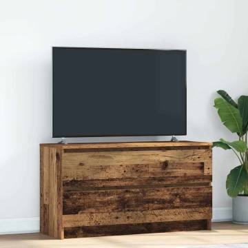 Stylish TV Cabinet in Old Wood - 100x35x54 cm | HipoMarket