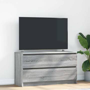 Stylish Grey Sonoma TV Cabinet - 100x35x54 cm Engineered Wood