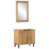 2 Piece Brown Solid Wood Mango Bathroom Furniture Set