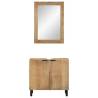 2 Piece Brown Solid Wood Mango Bathroom Furniture Set