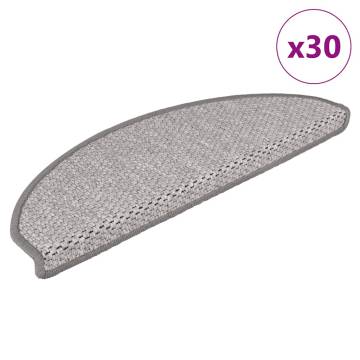 Stair Mats Self-Adhesive Sisal Look - 30 pcs, Platina