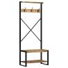 Solid Mango Wood Clothes Rack - 80x40x190 cm | HipoMarket