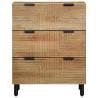 Stylish Brown Mango Wood Sideboards - 2 pcs, 60x33x75 cm