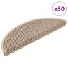  Stair Mats Self-adhesive Sisal-Look 30 pcs 56x17x3 cm Dark Beige Colour dark beige Size 56 x 17 x 3 cm Quantity in Package 30 