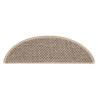 Self-Adhesive Stair Mats - 30 pcs Dark Beige Sisal-Look