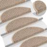 Self-Adhesive Stair Mats - 30 pcs Dark Beige Sisal-Look