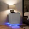  Bedside Cabinets with LED Lights 2 pcs White 38x34x50 cm Colour white Quantity in Package 2 