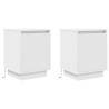 Stylish Bedside Cabinets with LED Lights - 2 pcs White