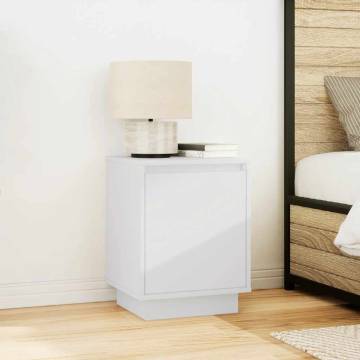 Stylish Bedside Cabinets with LED Lights - 2 pcs White