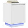 Stylish Bedside Cabinets with LED Lights - 2 pcs White