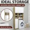 Washing Machine Cabinet Set - White & Sonoma Oak | HipoMarket