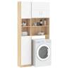 Washing Machine Cabinet Set - White & Sonoma Oak | HipoMarket