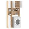 Washing Machine Cabinet Set - White & Sonoma Oak | HipoMarket