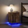  Bedside Cabinets with LED Lights 2 pcs Smoked Oak 38x34x50 cm Colour smoked oak Quantity in Package 2 