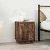 Smoked Oak Bedside Cabinets with LED Lights - 2 pcs