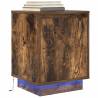 Smoked Oak Bedside Cabinets with LED Lights - 2 pcs