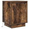 Smoked Oak Bedside Cabinets with LED Lights - 2 pcs