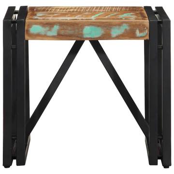 Stylish Multicolour Coffee Table | Solid Reclaimed Wood - 40x40cm